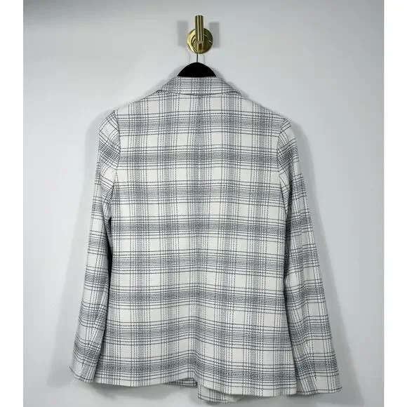 Tommy Hilfiger Blazer Size 4 Women black & white Plaid Lined Double Breasted - Picture 6 of 12
